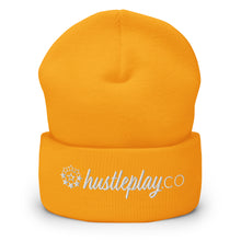 Load image into Gallery viewer, hustleplay.co Brand Logo Cuffed Beanie - Embroidered White Thread
