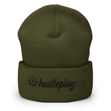 Load image into Gallery viewer, hustleplay.co Brand Logo Cuffed Beanie - Embroidered Black Thread
