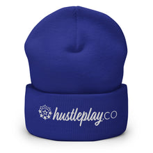 Load image into Gallery viewer, hustleplay.co Brand Logo Cuffed Beanie - Embroidered White Thread
