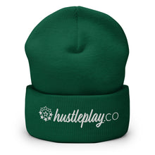 Load image into Gallery viewer, hustleplay.co Brand Logo Cuffed Beanie - Embroidered White Thread
