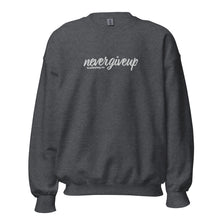 Load image into Gallery viewer, nevergiveup™ Branded Unisex Sweatshirt - Embroidered White Thread
