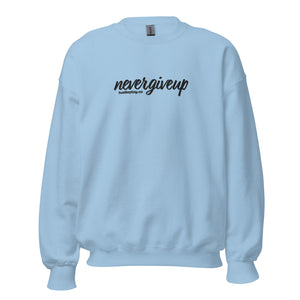 nevergiveup™ Branded Unisex Sweatshirt - Embroidered Black Thread