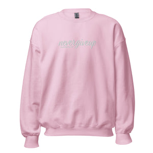 nevergiveup™ Branded Unisex Sweatshirt - Embroidered White Thread