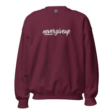 Load image into Gallery viewer, nevergiveup™ Branded Unisex Sweatshirt - Embroidered White Thread
