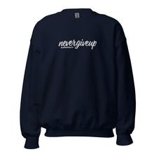 Load image into Gallery viewer, nevergiveup™ Branded Unisex Sweatshirt - Embroidered White Thread
