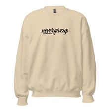 Load image into Gallery viewer, nevergiveup™ Branded Unisex Sweatshirt - Embroidered Black Thread
