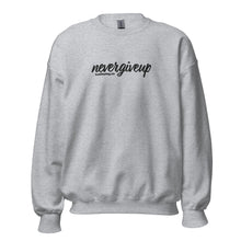 Load image into Gallery viewer, nevergiveup™ Branded Unisex Sweatshirt - Embroidered Black Thread
