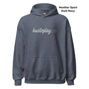 hustleplay.co Signature Unisex Pull Over Hoodie - Embroidered White Thread