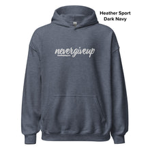 Load image into Gallery viewer, nevergiveup™ Branded Unisex Pull Over Hoodie - Embroidered White Thread
