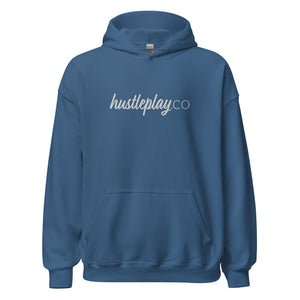 hustleplay.co Signature Unisex Pull Over Hoodie - Embroidered White Thread