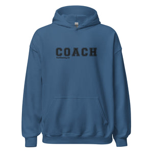 COACH™ Branded Unisex Pull Over Hoodie - Embroidered Black Thread