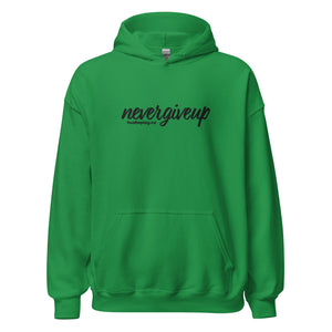 nevergiveup™ Branded Unisex Pull Over Hoodie - Embroidered Black Thread