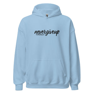 nevergiveup™ Branded Unisex Pull Over Hoodie - Embroidered Black Thread