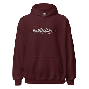 hustleplay.co Signature Unisex Pull Over Hoodie - Embroidered White Thread