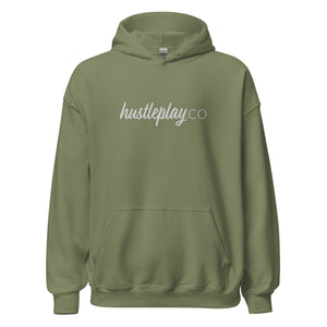 hustleplay.co Signature Unisex Pull Over Hoodie - Embroidered White Thread