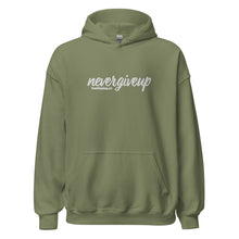 Load image into Gallery viewer, nevergiveup™ Branded Unisex Pull Over Hoodie - Embroidered White Thread
