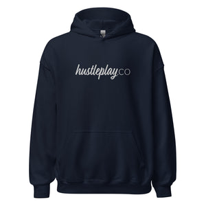 hustleplay.co Signature Unisex Pull Over Hoodie - Embroidered White Thread