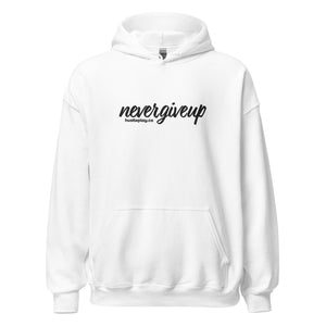 nevergiveup™ Branded Unisex Pull Over Hoodie - Embroidered Black Thread