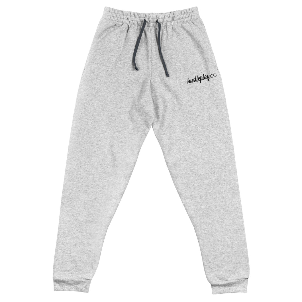 hustleplay.co Signature Unisex Joggers - Embroidered Black Thread