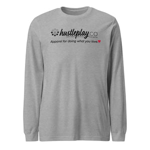 hustleplay.co Brand Logo Unisex Long Sleeve T-Shirt - Black Print