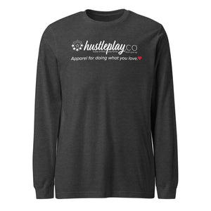 hustleplay.co Brand Logo Unisex Long Sleeve T-Shirt - White Print