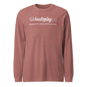 hustleplay.co Brand Logo Unisex Long Sleeve T-Shirt - White Print