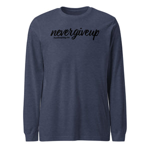 nevergiveup™ Branded Unisex Long Sleeve T-Shirt - Black Print