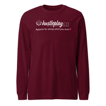 Load image into Gallery viewer, hustleplay.co Brand Logo Unisex Long Sleeve T-Shirt - White Print
