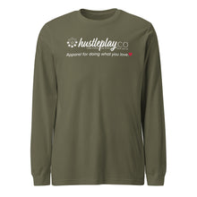 Load image into Gallery viewer, hustleplay.co Brand Logo Unisex Long Sleeve T-Shirt - White Print
