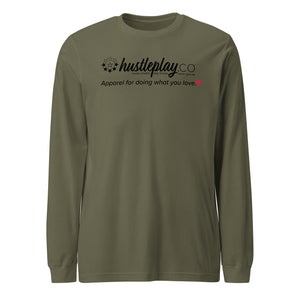 hustleplay.co Brand Logo Unisex Long Sleeve T-Shirt - Black Print