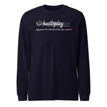 Load image into Gallery viewer, hustleplay.co Brand Logo Unisex Long Sleeve T-Shirt - White Print
