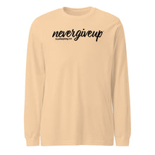 Load image into Gallery viewer, nevergiveup™ Branded Unisex Long Sleeve T-Shirt - Black Print
