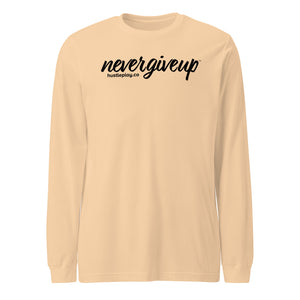 nevergiveup™ Branded Unisex Long Sleeve T-Shirt - Black Print