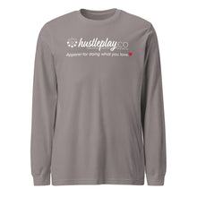 Load image into Gallery viewer, hustleplay.co Brand Logo Unisex Long Sleeve T-Shirt - White Print
