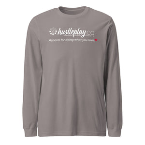 hustleplay.co Brand Logo Unisex Long Sleeve T-Shirt - White Print