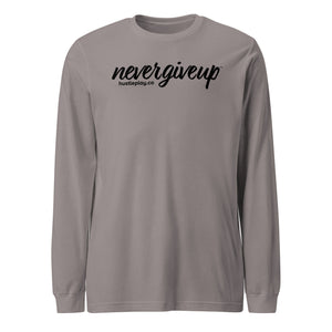 nevergiveup™ Branded Unisex Long Sleeve T-Shirt - Black Print