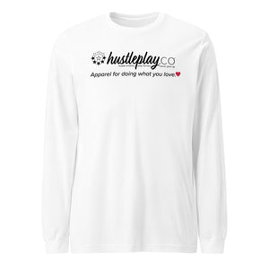 hustleplay.co Brand Logo Unisex Long Sleeve T-Shirt - Black Print