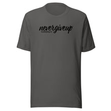 Load image into Gallery viewer, nevergiveup™ Branded Unisex Short Sleeve T-Shirt - Black Print
