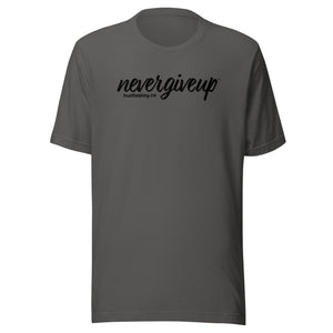 nevergiveup™ Branded Unisex Short Sleeve T-Shirt - Black Print