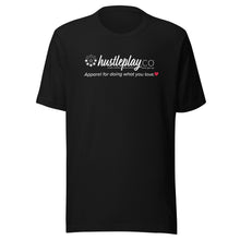 Load image into Gallery viewer, hustleplay.co Brand Logo Unisex Short Sleeve T-Shirt - White Print
