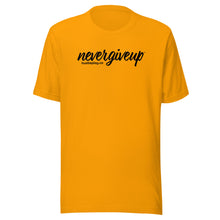 Load image into Gallery viewer, nevergiveup™ Branded Unisex Short Sleeve T-Shirt - Black Print
