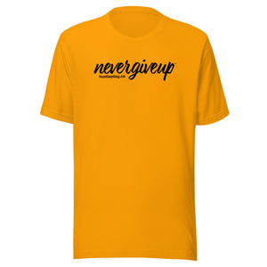 nevergiveup™ Branded Unisex Short Sleeve T-Shirt - Black Print