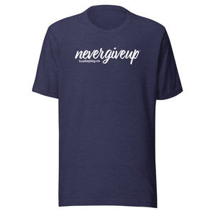 nevergiveup™ Branded Unisex Short Sleeve T-Shirt - White Print