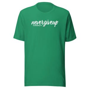 nevergiveup™ Branded Unisex Short Sleeve T-Shirt - White Print