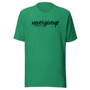 nevergiveup™ Branded Unisex Short Sleeve T-Shirt - Black Print