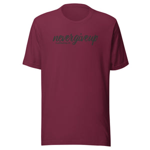 nevergiveup™ Branded Unisex Short Sleeve T-Shirt - Black Print