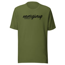 Load image into Gallery viewer, nevergiveup™ Branded Unisex Short Sleeve T-Shirt - Black Print
