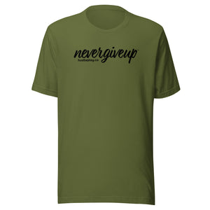 nevergiveup™ Branded Unisex Short Sleeve T-Shirt - Black Print