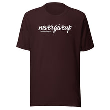 Load image into Gallery viewer, nevergiveup™ Branded Unisex Short Sleeve T-Shirt - White Print
