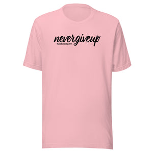 nevergiveup™ Branded Unisex Short Sleeve T-Shirt - Black Print